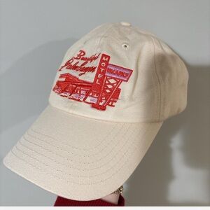Princess Polly Cream & Red Embroidered Motel Graphic Hat